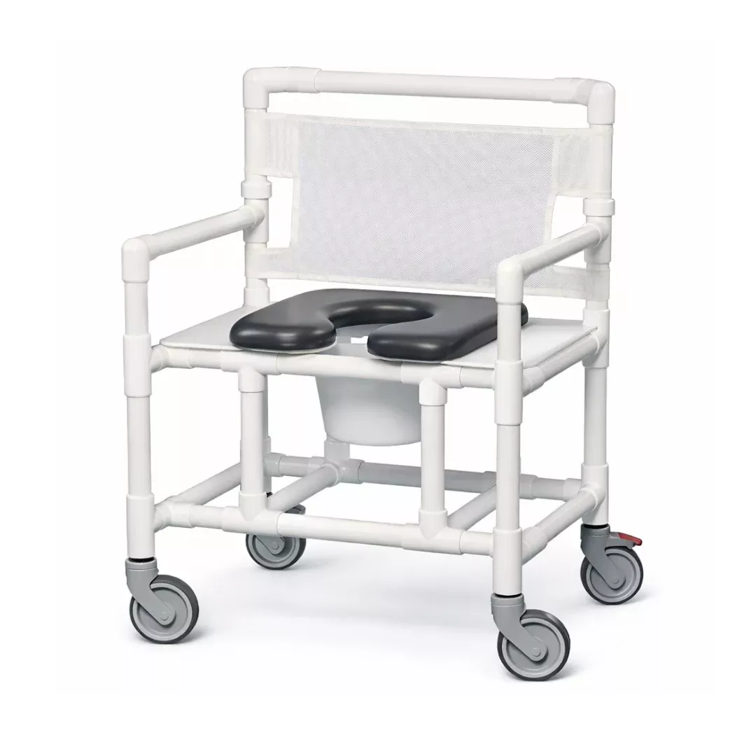 IPU Oversize Open Front Bariatric Rolling Shower Chair Commode