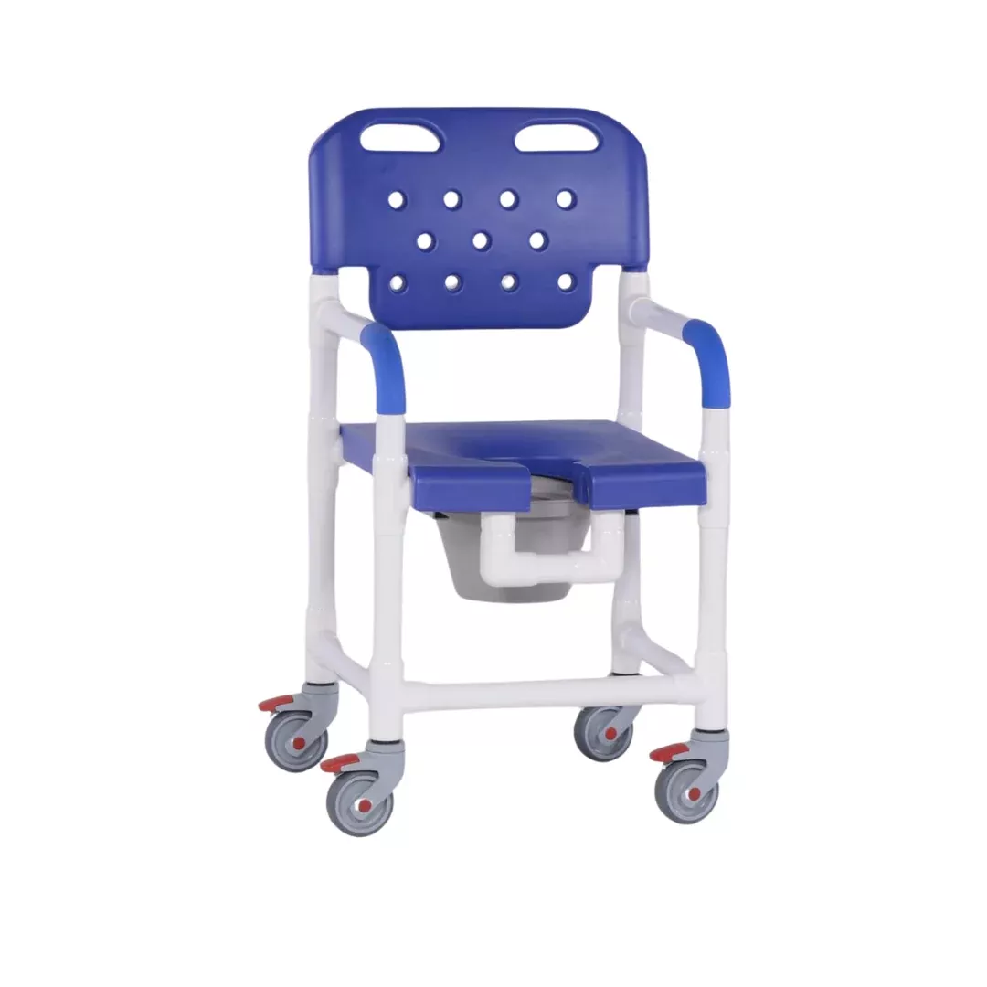 IPU Platinum PVC Shower Chair Commode with Wheels