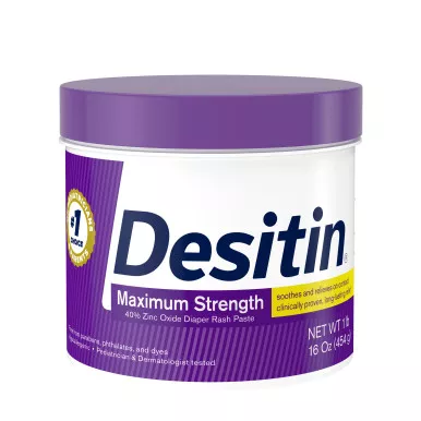 J&J 65 - Desitin Maximum Strength Zinc Oxide Diaper Rash Paste Jar 16 oz
