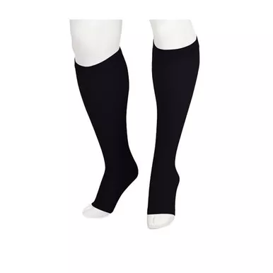 Juzo 2002ADR410 - Soft, Knee High, Open Toe, 30-40, Sz 4, Reg, Blk