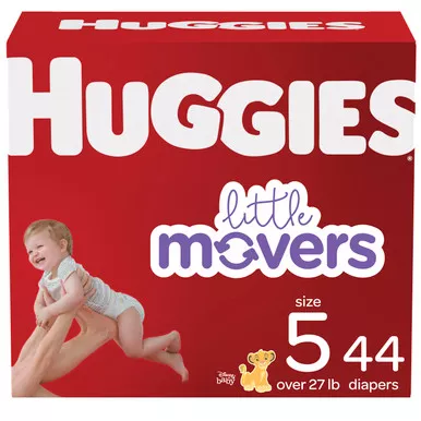 Kimberly Clark 53488 - Huggies Little Movers Diapers, Size 5, Big Pack, 44 Count, Replaces Item 6949716