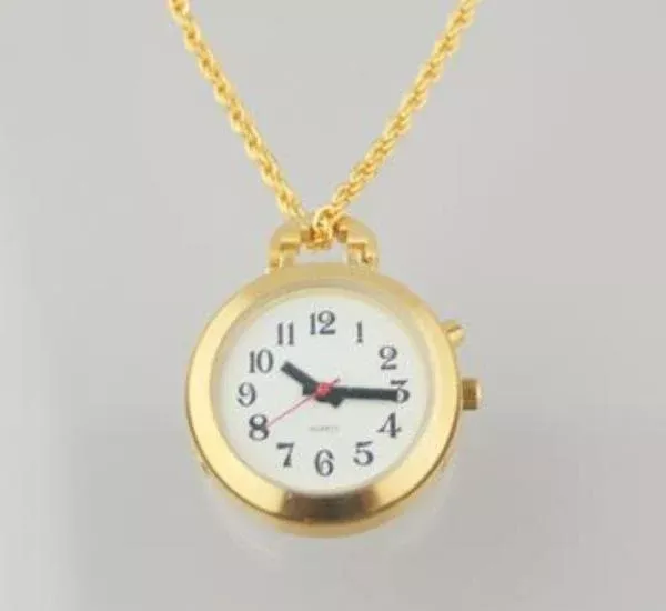 LS&S 1 Button Pendant Talking Watch - Gold With 27" Chain