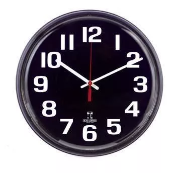 LS&S 12 Inch Black Face Clock