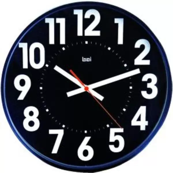 LS&S 15" Black Faced Clock