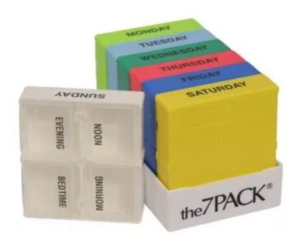 LS&S 7 Pack Colored Pill Box