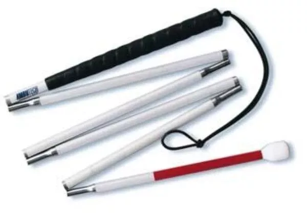 LS&S Ambutech Folding Cane With Marshmallow Hook style Tip