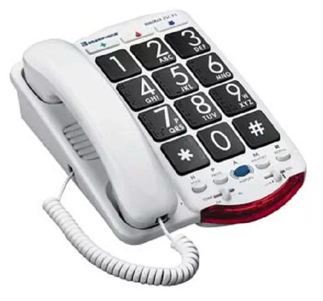 LS&S Clarity JV35 Big Button Braille Phone - Black Buttons with Back Talk