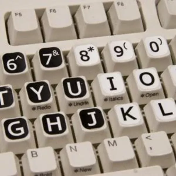 LS&S Computer Key Tops White on Black