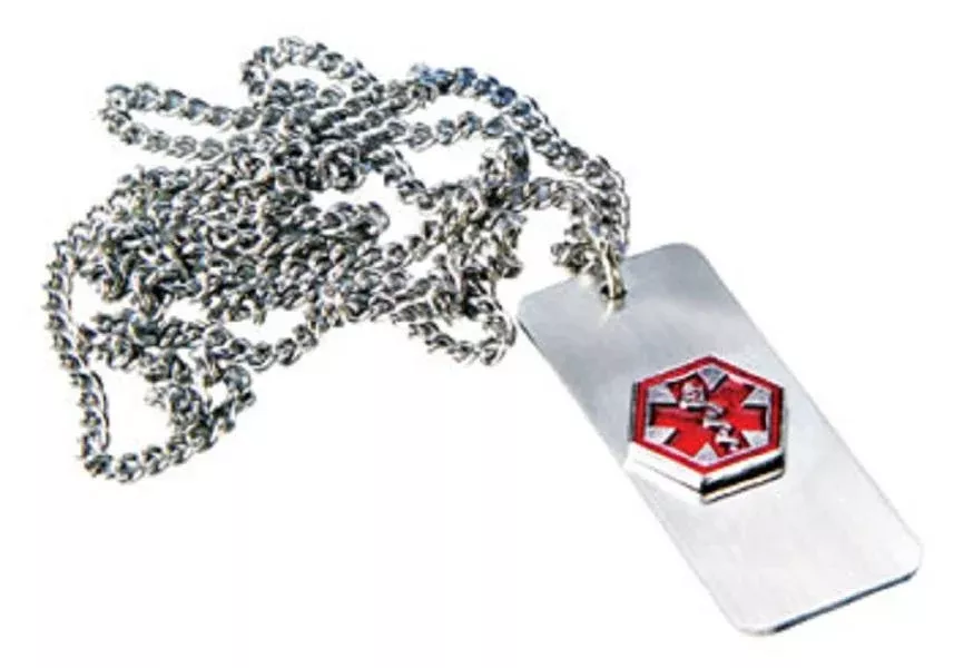 LS&S Diabetic Alert - Necklace, Stainless Steel 24"