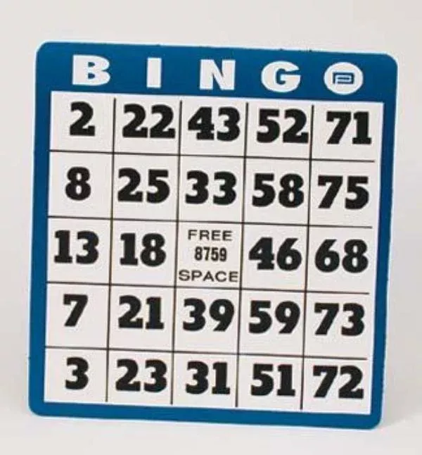 LS&S Low Vision Bingo Card 6-1/2 W x 7 H