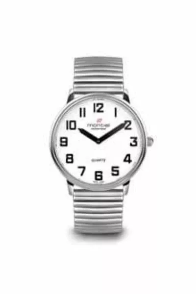LS&S Montiel Extra Large Low Vision Silver Watch with Flex Band
