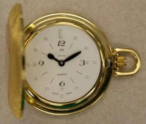 LS&S Montiel Gold Plate Braille Pocket Watch