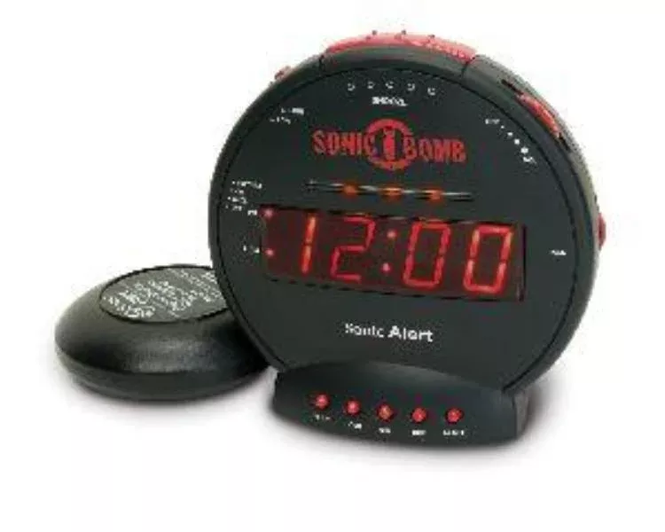 LS&S Sonic Bomb Extra Loud Alarm Clock 113DB Extra Loud Alarm And Super-Charged Bed Shaker