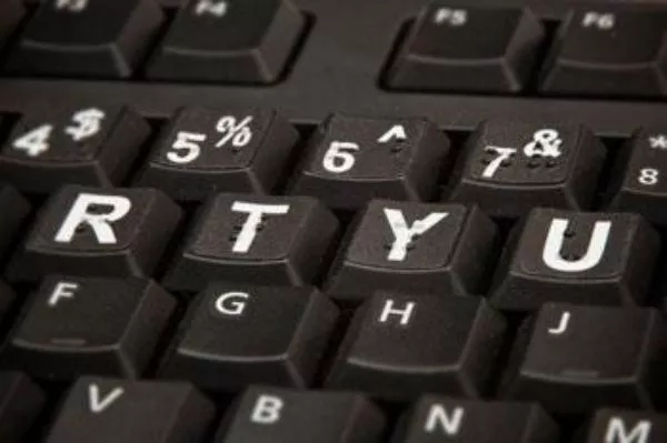 LS&S White on Black Braille Low Vision Keyboard Label