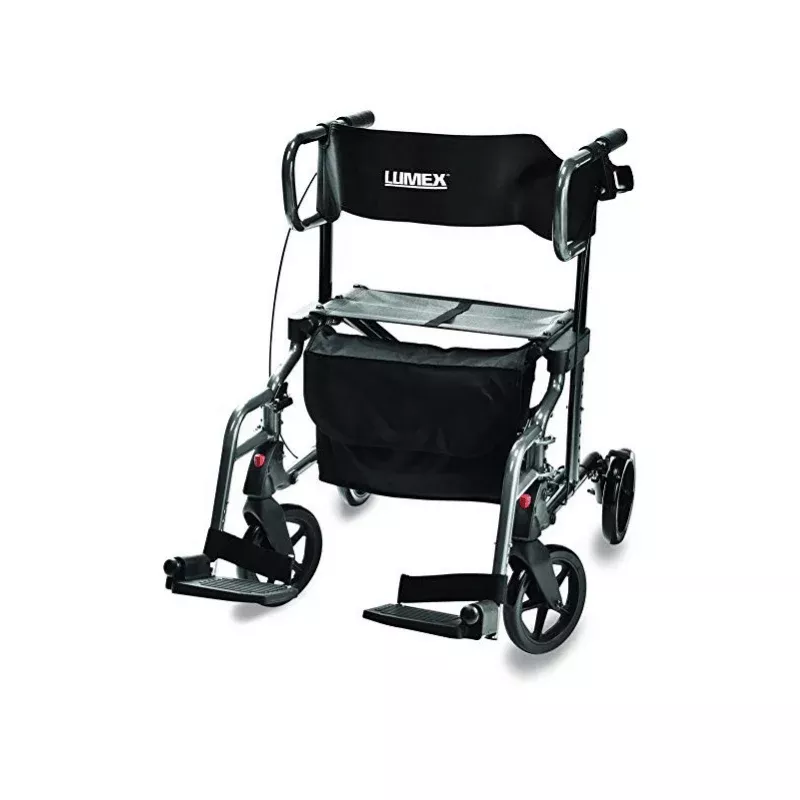 Lumex Lightweight Folding Hybrid LX Rollator & Transport Chair