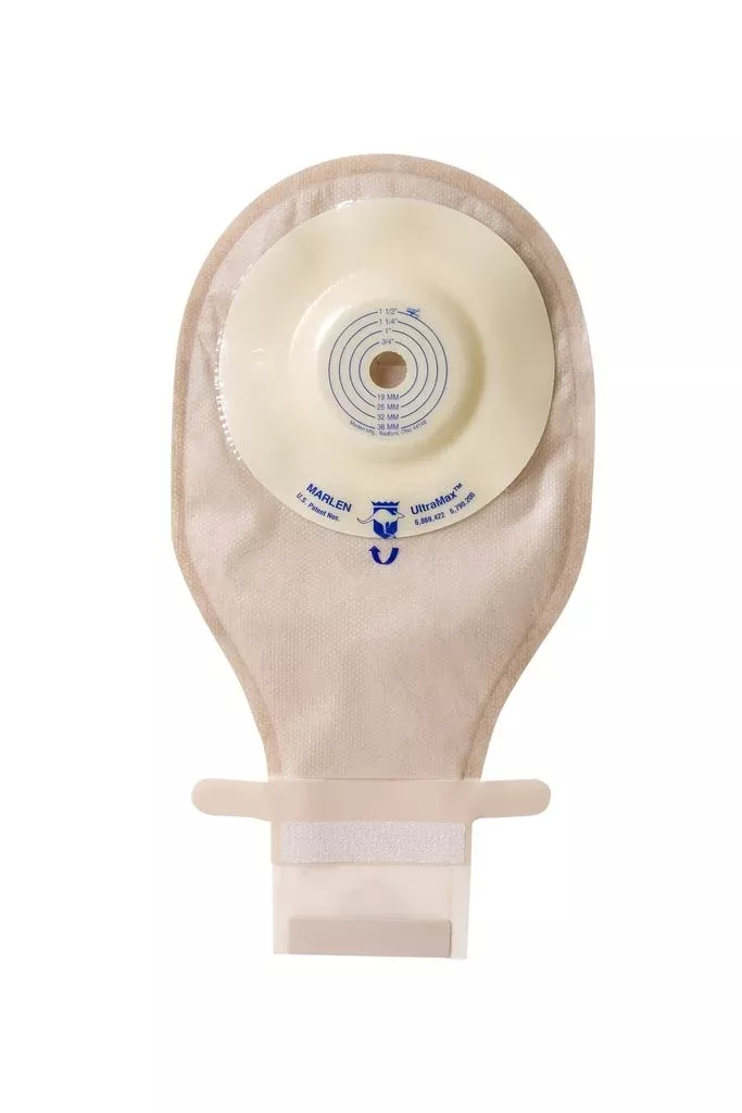 Marlen 52900 MiniMax Drainable Shallow Convex Pouch, AquaTack Hydrocolloid Barrier, Kwick-Klose Fastener, Transparent, Cut-to-Fit, Box of 5