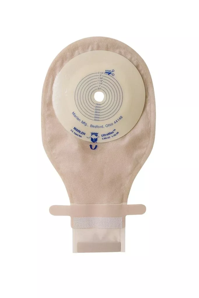 Marlen 53870 SuperFlat MiniMax Drainable Pouch, AquaTack Hydrocolloid Barrier, Kwick-Klose Fastener, Cut-to-Fit, Opaque,Box of 5