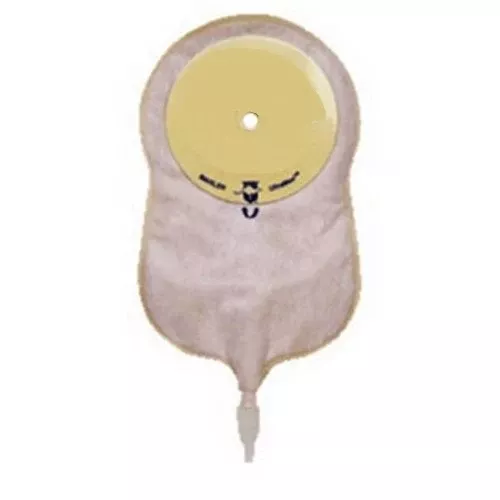 Marlen 72425 UltraMax Urostomy Flat Pouch, AquaTack Hydrocolloid Barrier, 1", Transparent, Box of 5