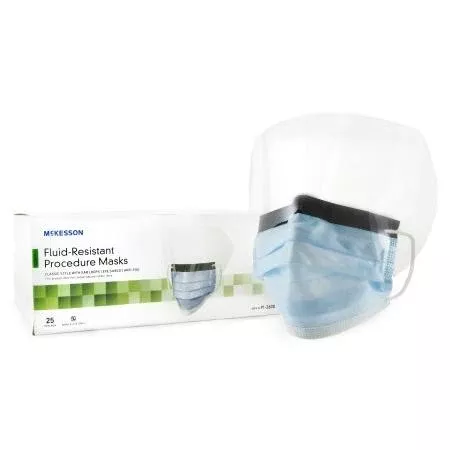 McKesson Anti-Fog Face Mask with Eye Shield, Pleated