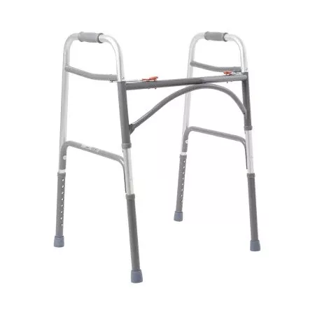 McKesson Bariatric Folding Walker Adjustable Height McKesson Steel Frame 500 lbs. Weight Capacity 32 to 39 Inch Height - Each - 146-10220-2WW-EA