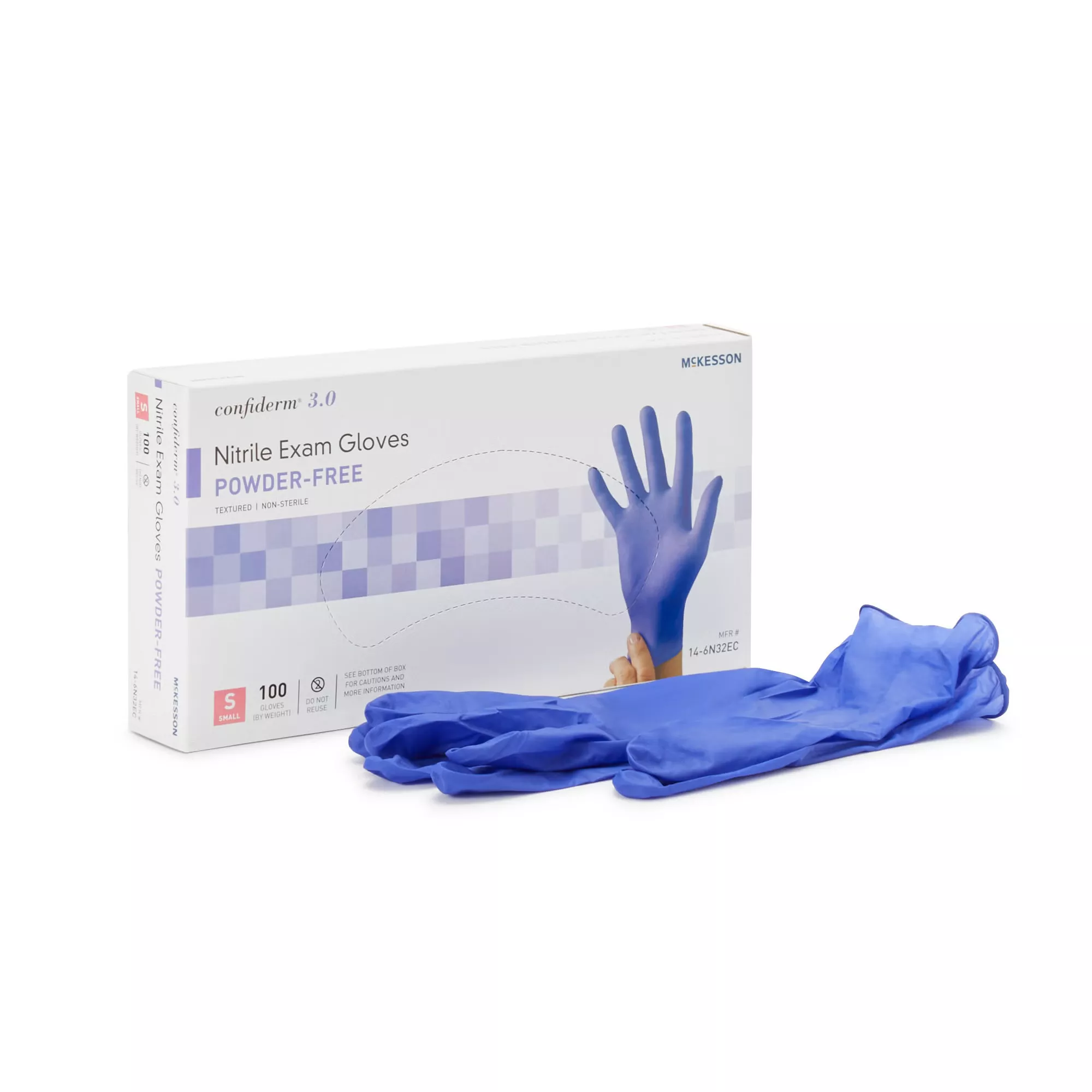 McKesson Confiderm 3.0 NonSterile Nitrile Exam Glove Standard Cuff Length