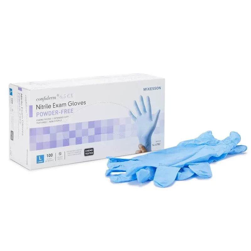 McKesson Confiderm 6.5CX Nitrile Extended Cuff Length Exam Glove