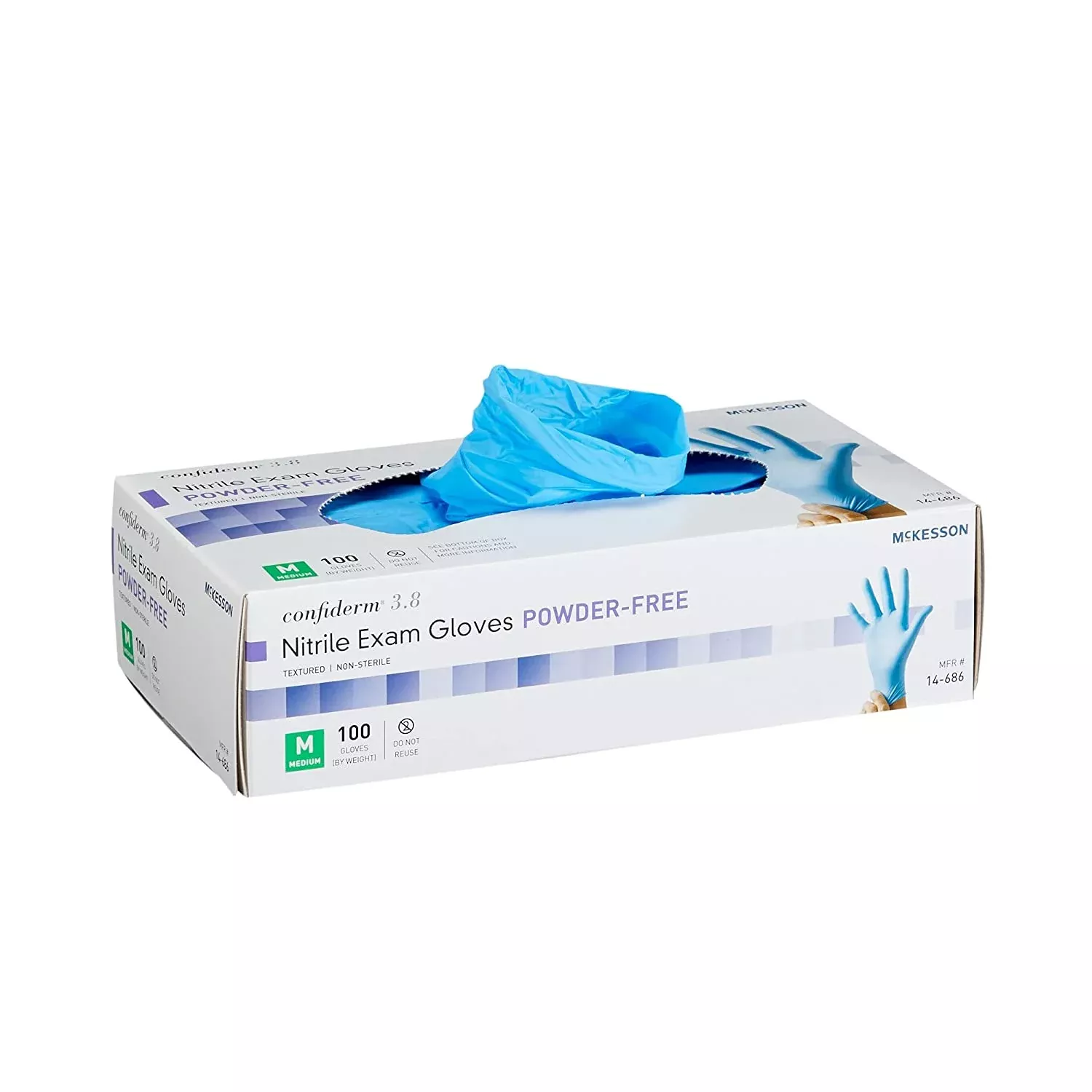 McKesson Confiderm Nitrile Exam Gloves - NonSterile Standard Cuff Length
