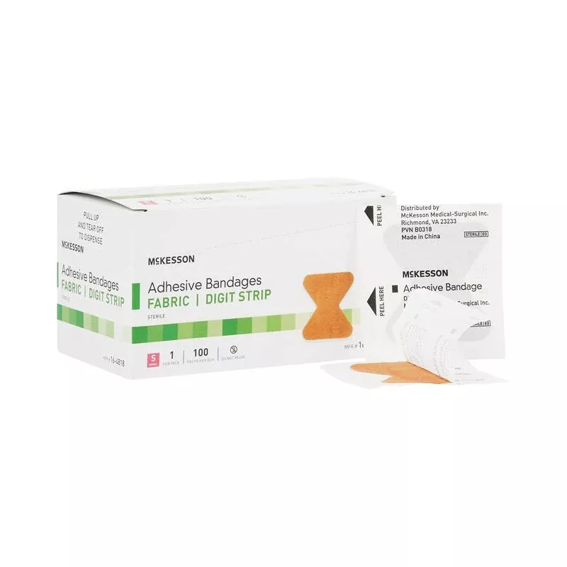 McKesson Fingertip Tan Adhesive Strip
