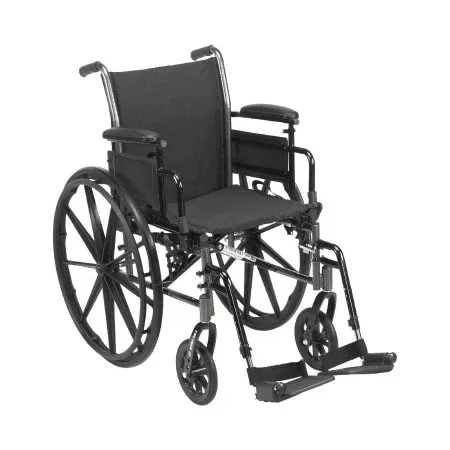 McKesson Lightweight Wheelchair McKesson Dual Axle Desk Length Arm Swing-Away Footrest Black Upholstery 18 Inch Seat Width Adult 300 lbs. Weight Capacity - Each - 146-K318DDA-SF-EA