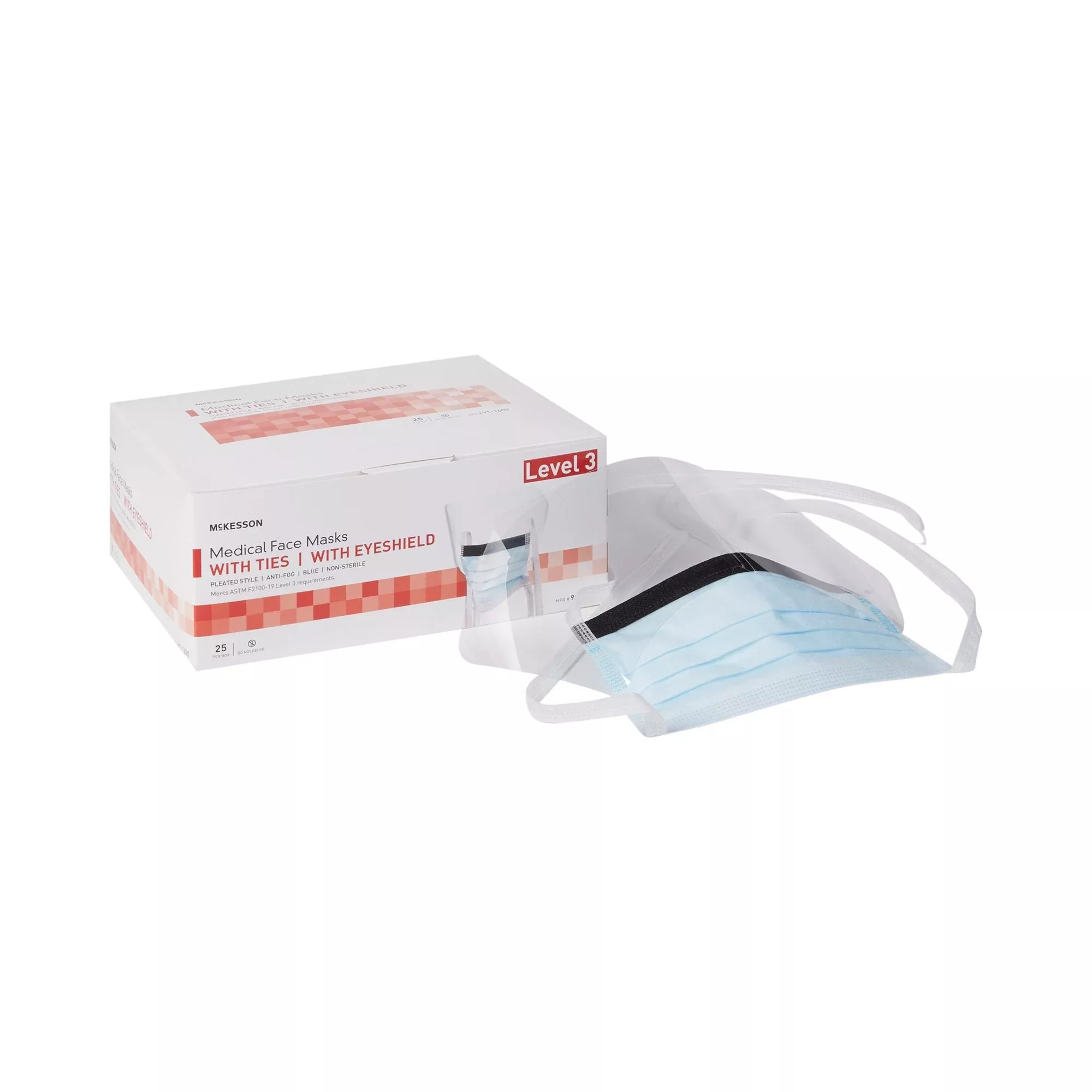 McKesson Medical Face Masks with Ties & Eyeshield