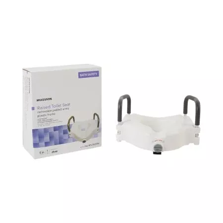 McKesson Raised Toilet Seat McKesson 5 Inch Height White 300 lbs. Weight Capacity - Each - 146-RTL12027RA-EA