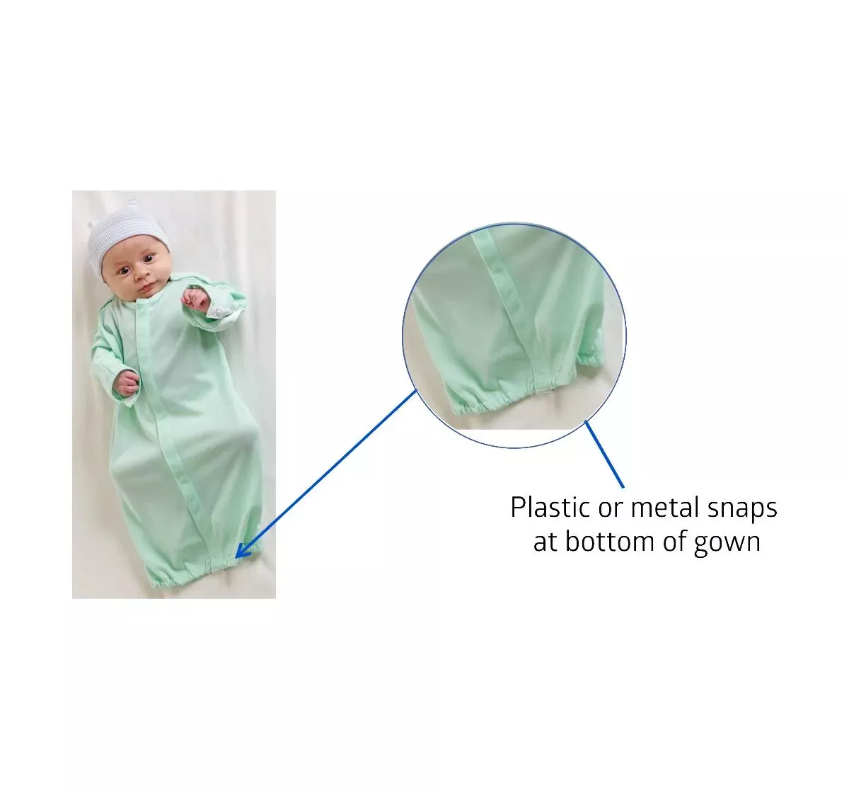 Medline 2 x Comfort-Knit Infant IV Gowns