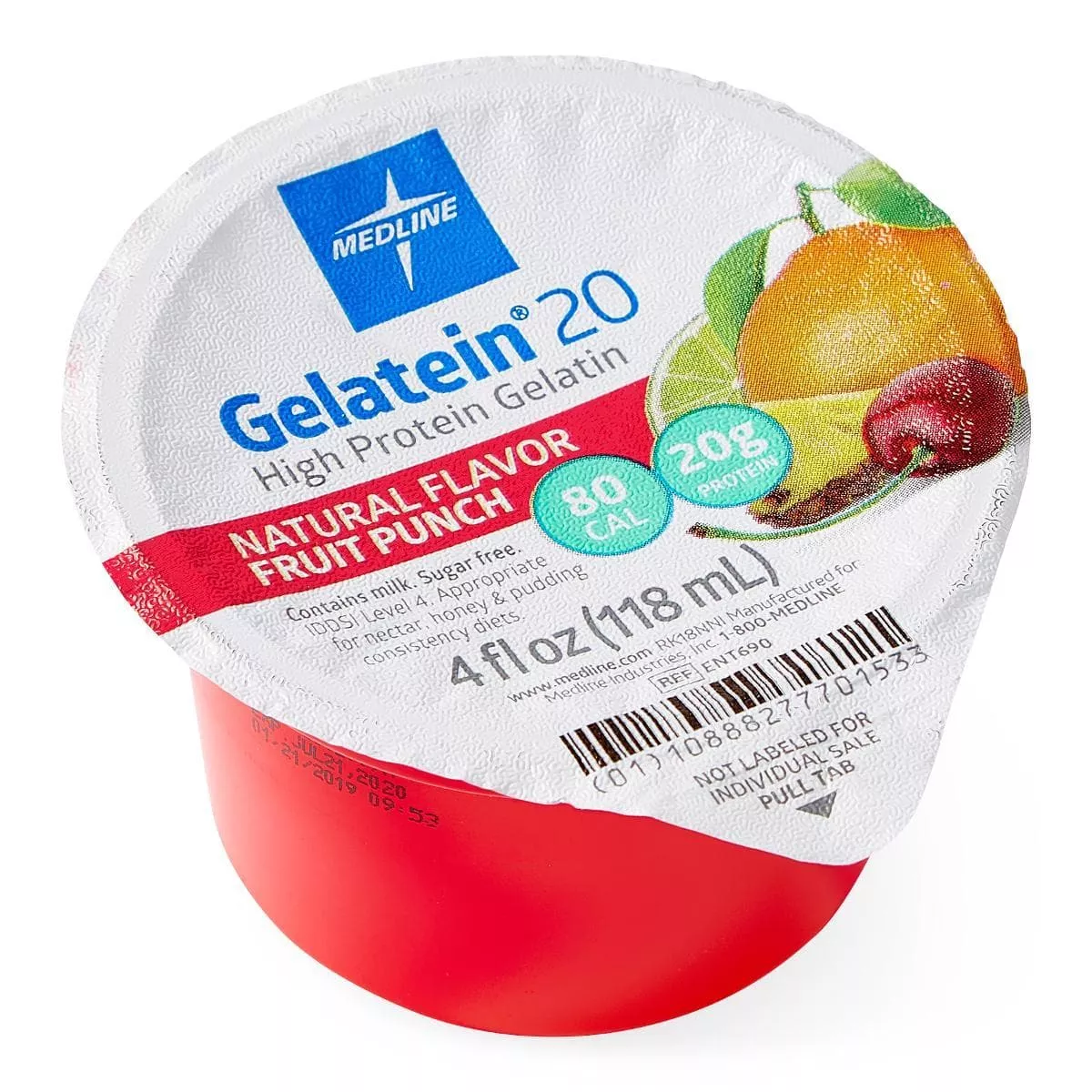 Medline Active Gelatein 20 Nutrition Supplement 4-oz Cups - Case of 36