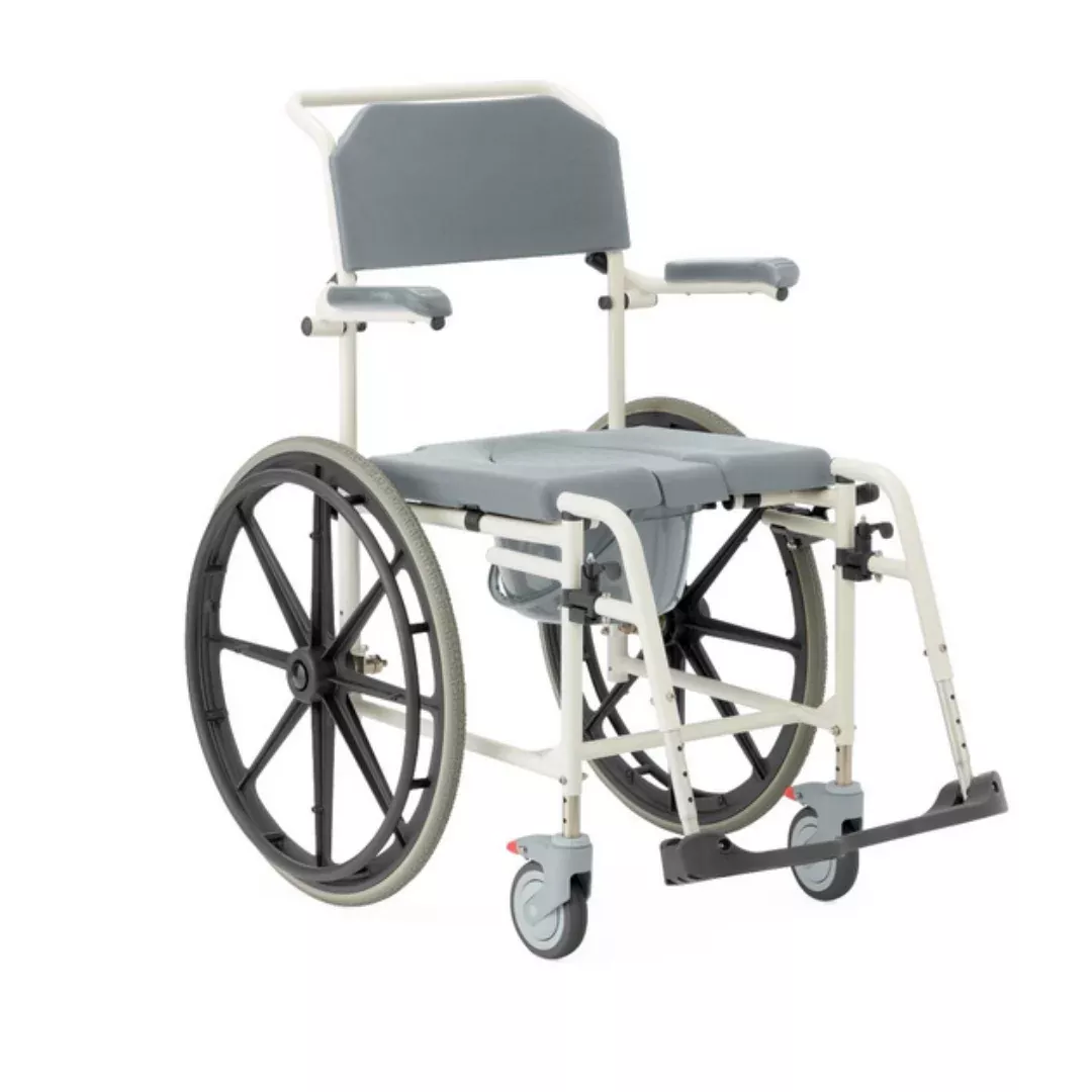 Medline Aluminum Padded Shower Wheelchair Commode
