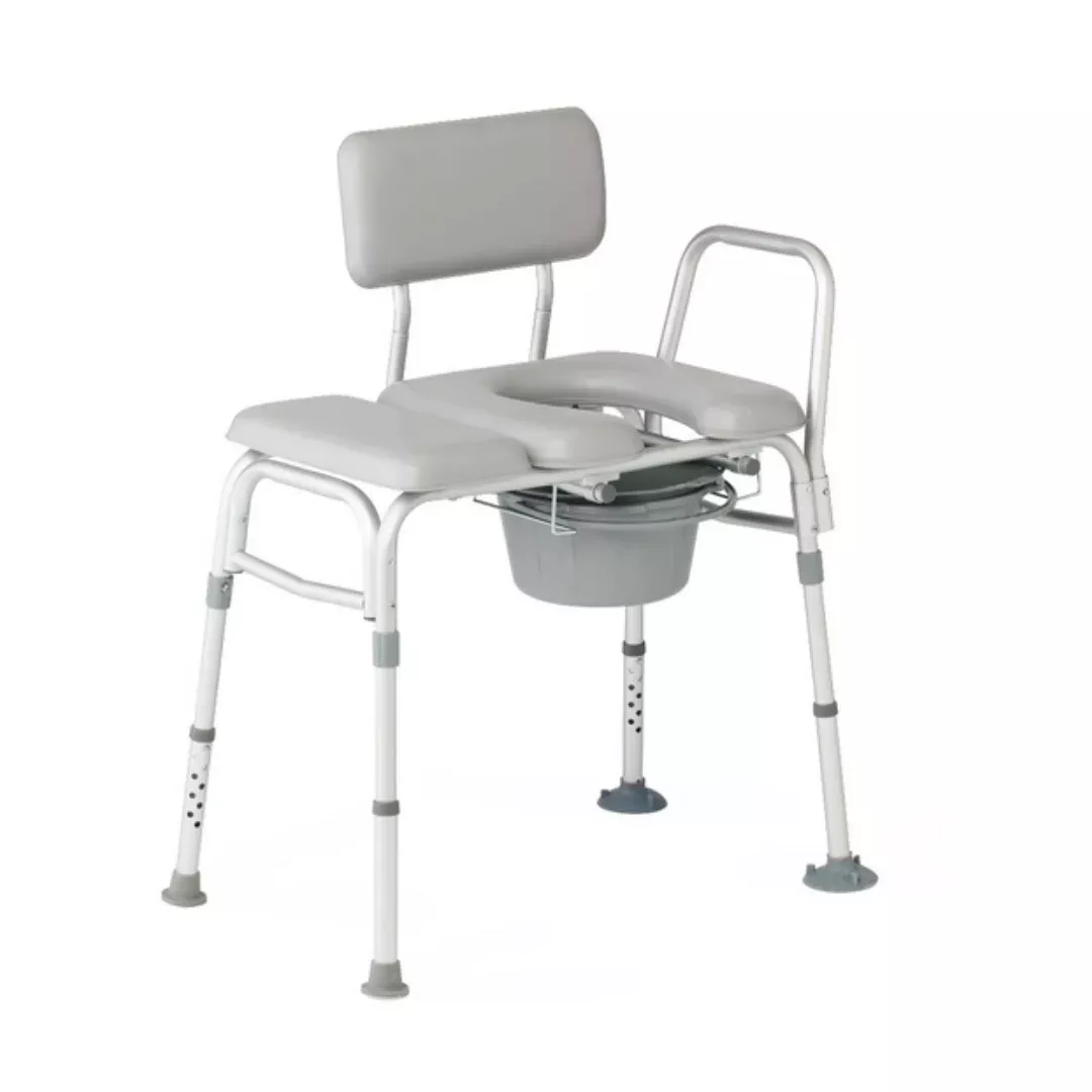 Medline Bariatric Combination Transfer Bench and Commode with Padded Seat