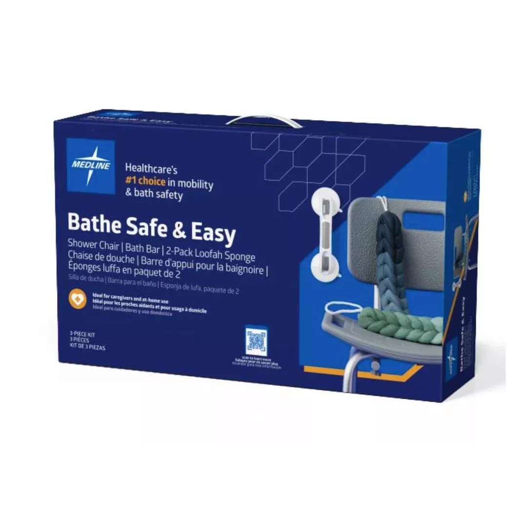 Medline Bathe Safe & Easy Kits for Caregivers with Shower Chair