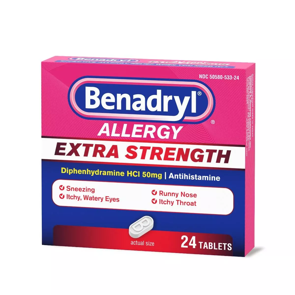 Medline Benadryl Extra Strength Allergy Tablets