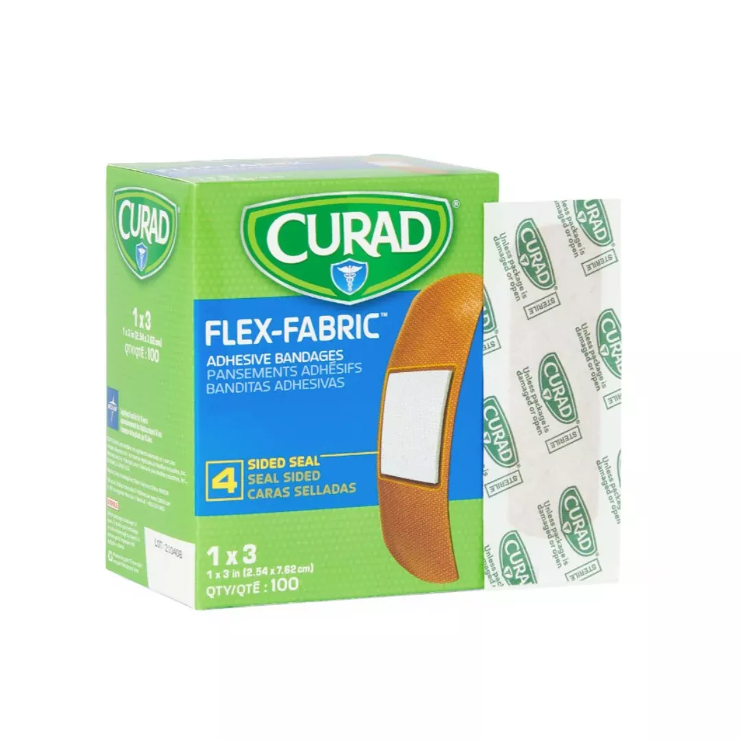 Medline CURAD Flex-Fabric Adhesive Bandages - 1" x 3" Strips