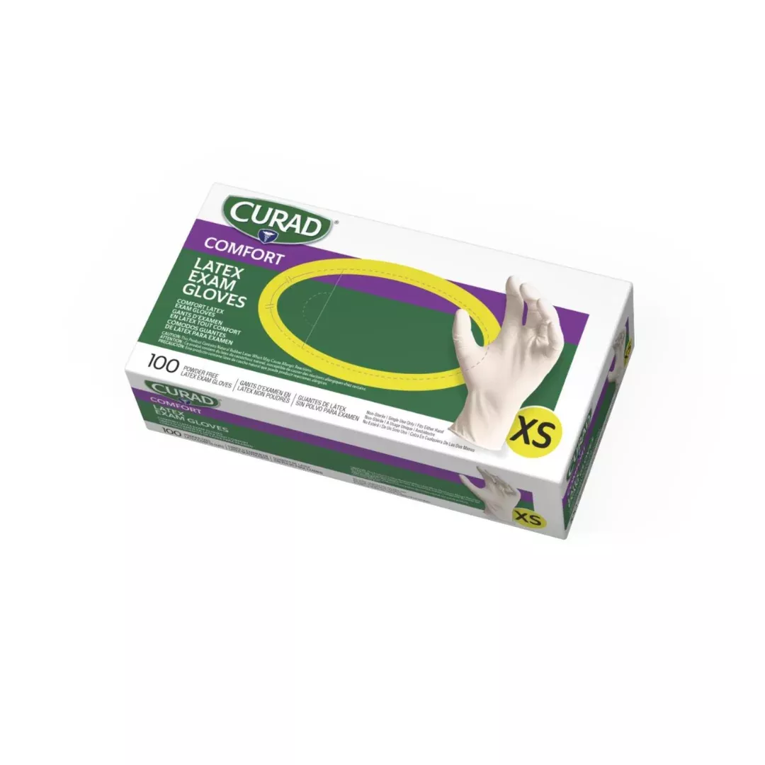 Medline CURAD Powder-Free Textured Latex Exam Gloves