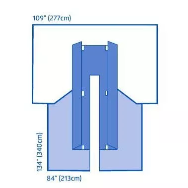 Medline CV Split Surgical Drape with Clear Anesthesia Screen