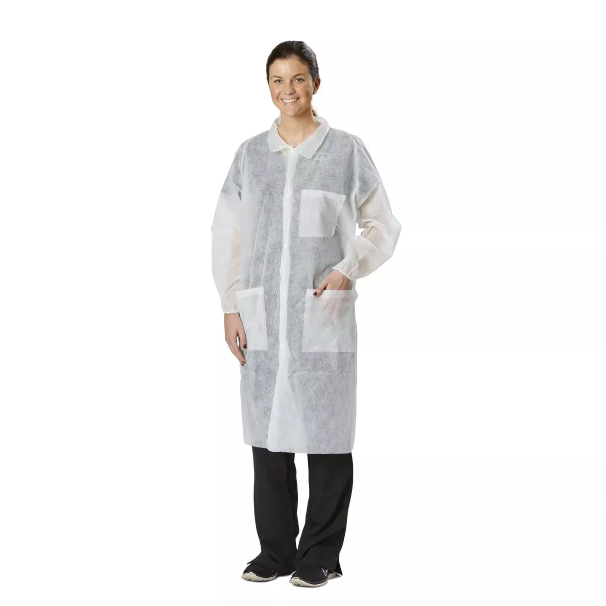 Medline Disposable Spunbond Polypropylene Lab Coat