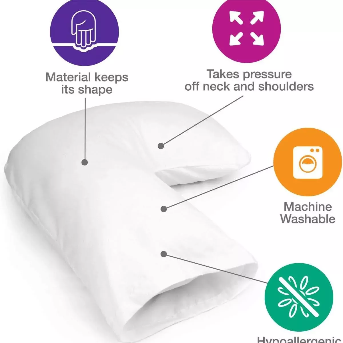 Medline DMI Hugg-A-Pillow Hypoallergenic Orthopedic Bed Pillows