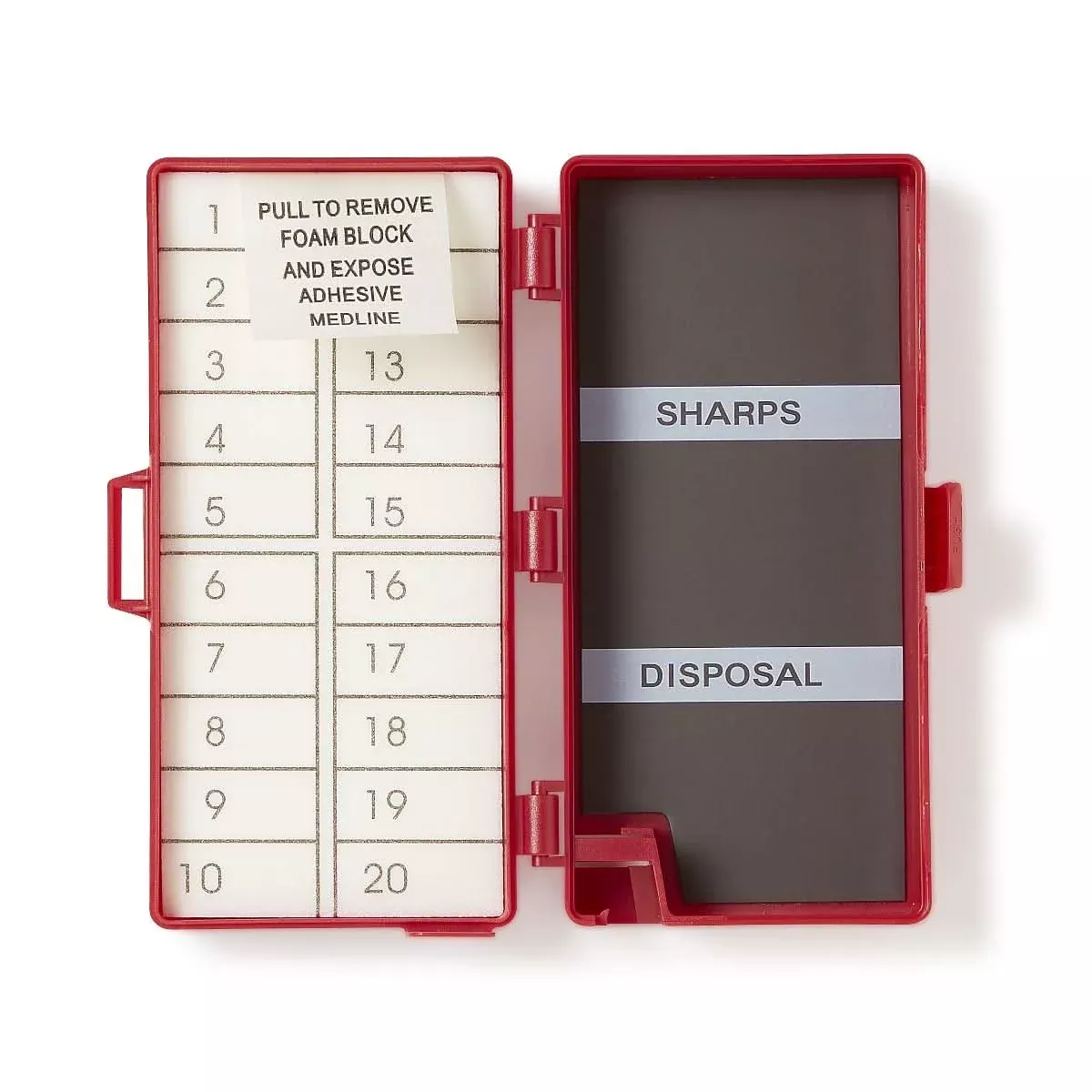 Medline Foam Block Needle Counters with Magnet and Blade Remover