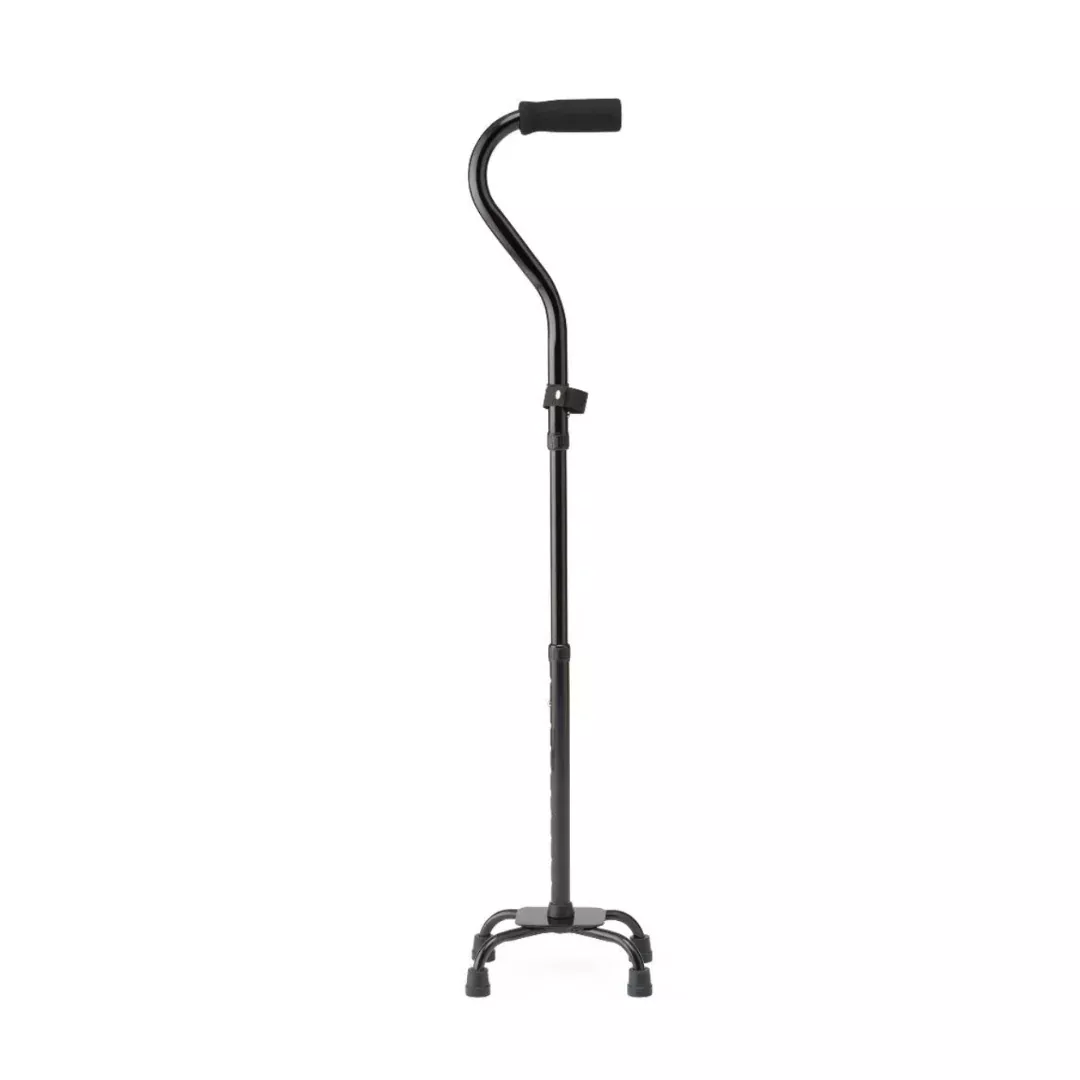 Medline Folding Aluminum Quad Cane with Small Base