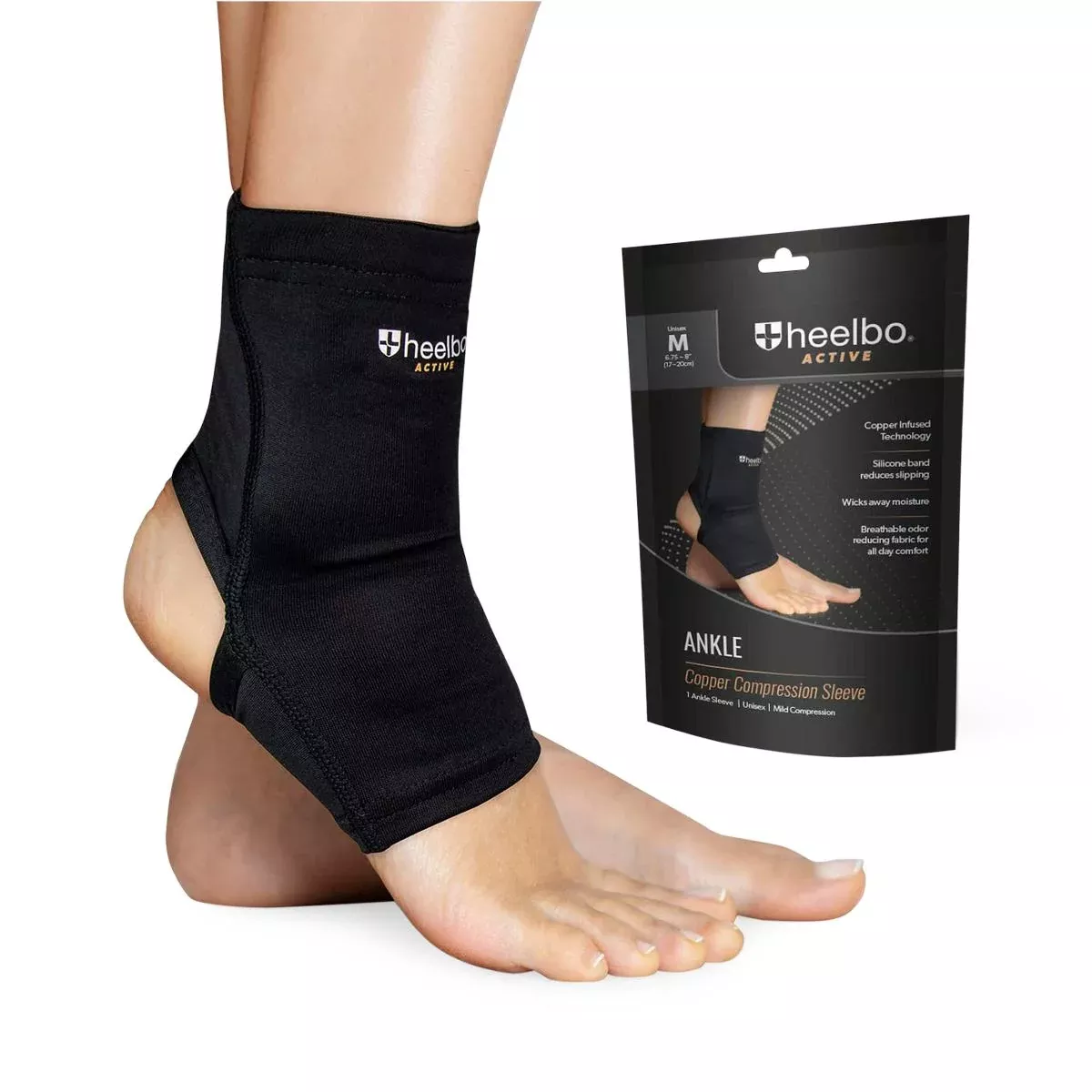 Medline Heelbo Cooper Ankle Compression Sleeves