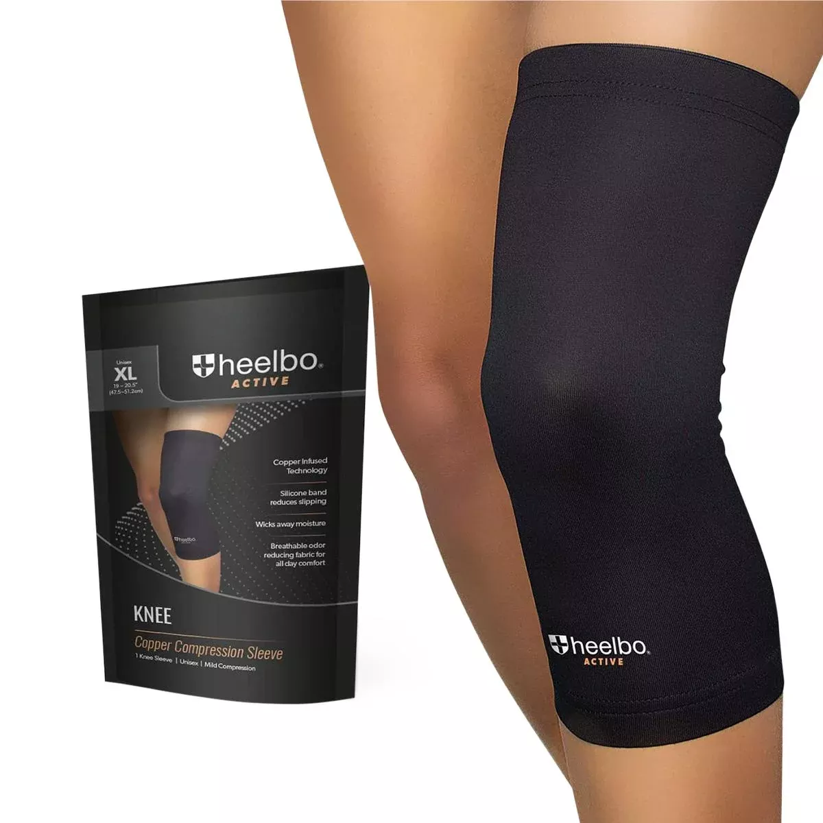 Medline Heelbo Copper Knee Compression Sleeves