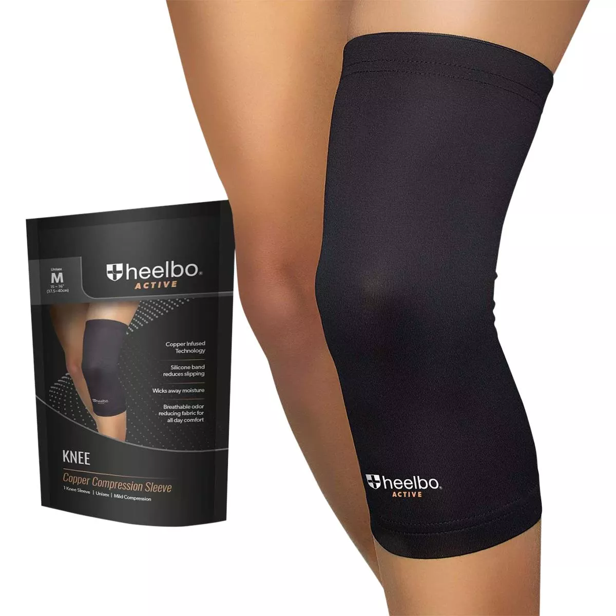 Medline Heelbo Knee Compression Sleeve with Copper Infused Fibers