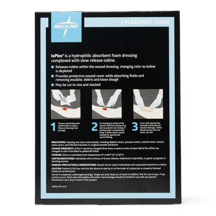 Medline IoPlex Iodophor Foam Dressing