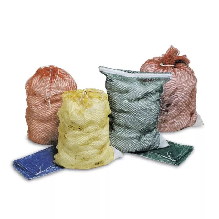 Medline Mesh Laundry Hamper Bag with Drawcord and ID Patch, Yellow