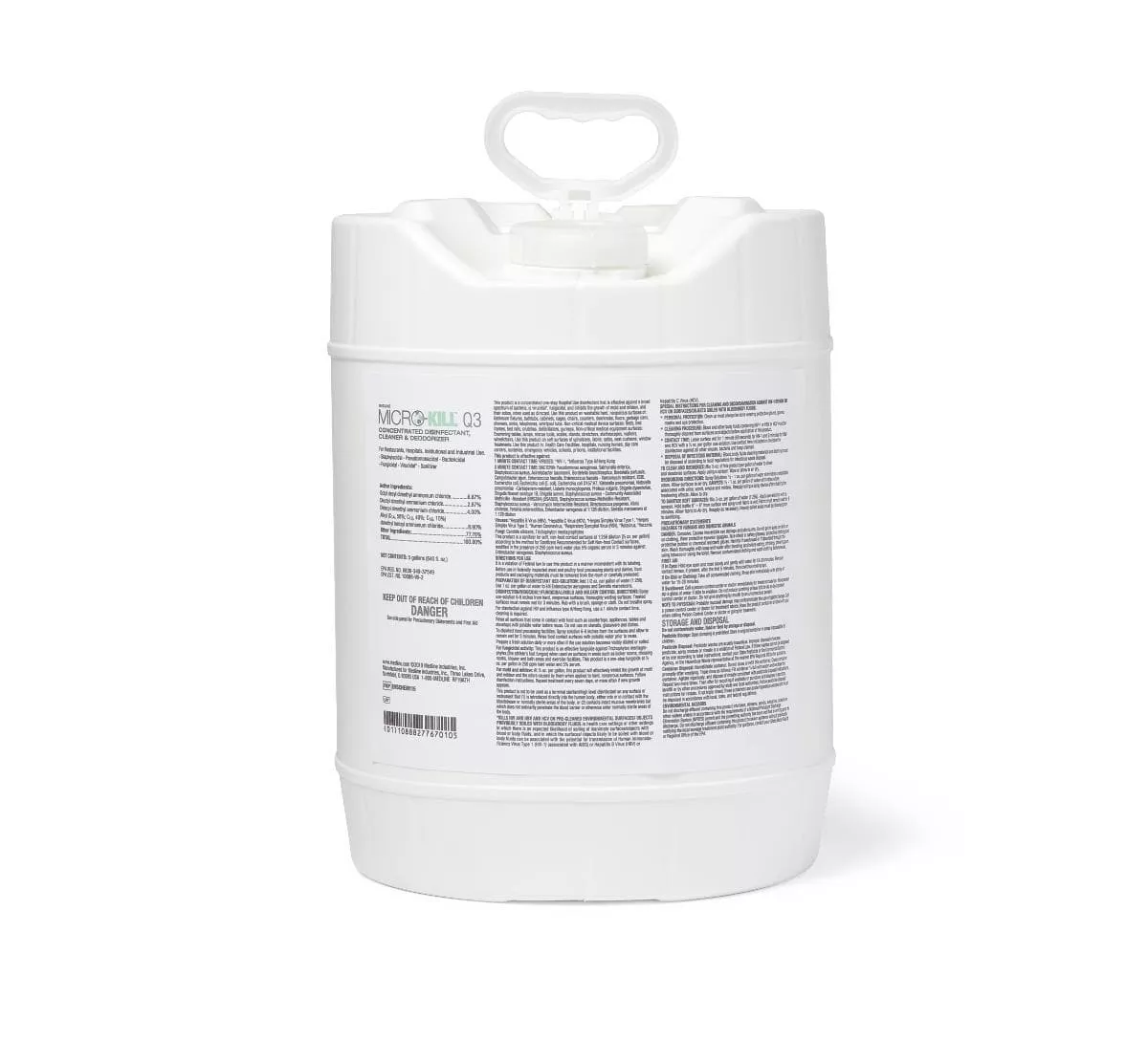 Medline Micro-Kill Q3 Concentrated Disinfectant, Cleaner & Deodorizer - 5 Gallon Bucket